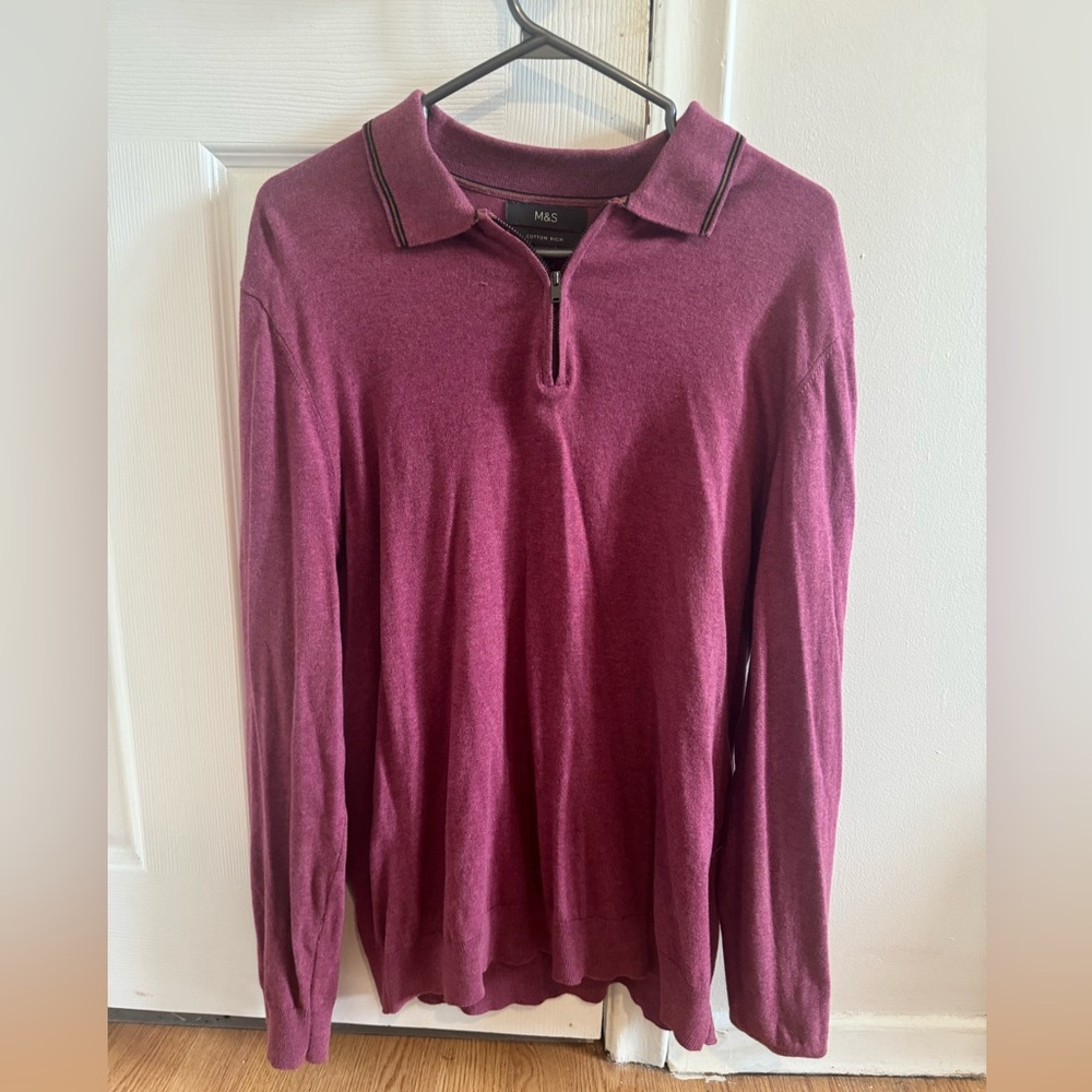Pinkish Purple Q-Zip Marks and Spencers cotton